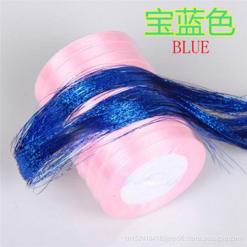 2019 hot selling hair tinsel different color Synthetic Hair Extension Glitter Rainbow For Girls And Party